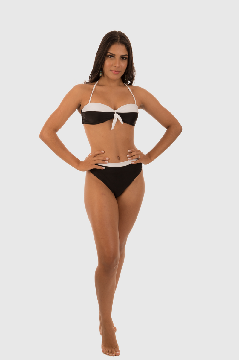 Bikini Lucianna White Black Bottom