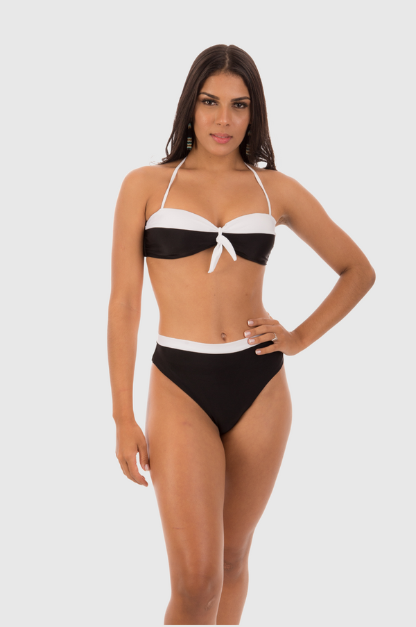 Bikini Lucianna White Black Top